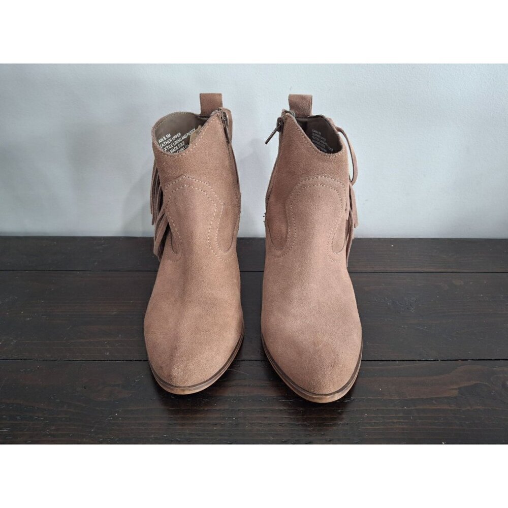 Steve Madden Cian TaupeSuede Fringe Cowboy Booties/Pre-owned, Sz. 8.5M - Picture 5 of 9